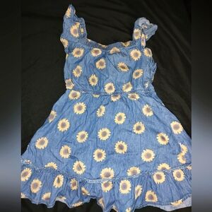 Toddler sunflower denim dress